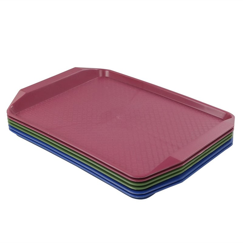 EudokkyNA Colored Service Tray Set of 6, Fast Food Plastic Trays - Image 1